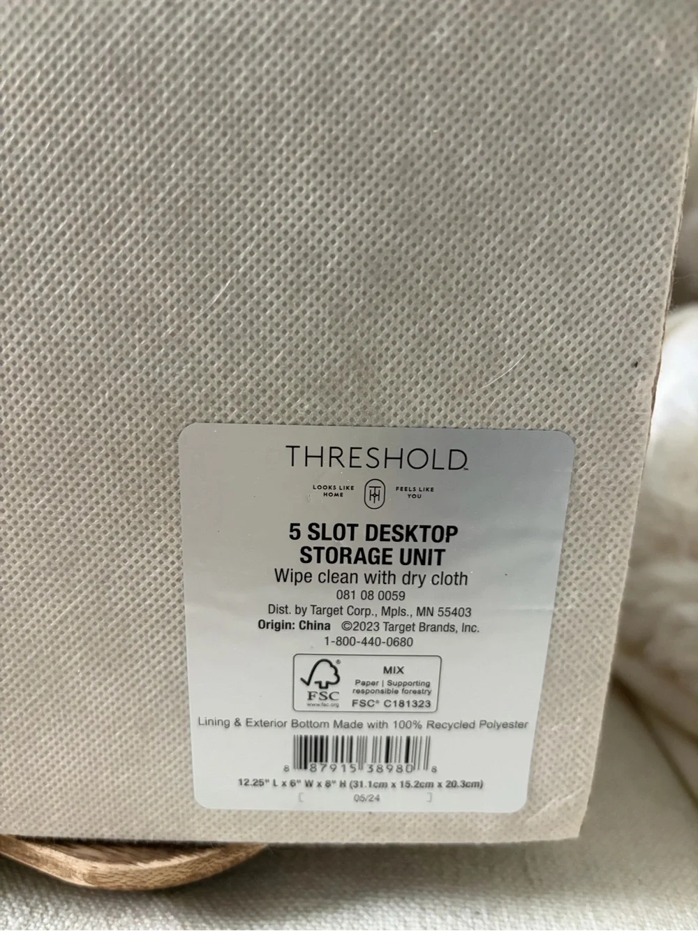 Threshold Natural Brown and White Woven Organizer